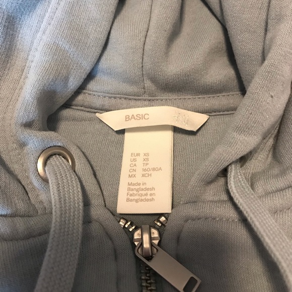 H&M Basic Baby Blue Zip-Up XS - Picture 2 of 2